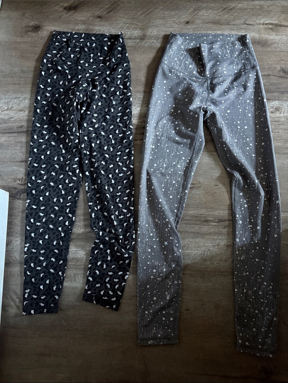 aerie Star-Print and Leopard-Accent Leggings - Gray and Black